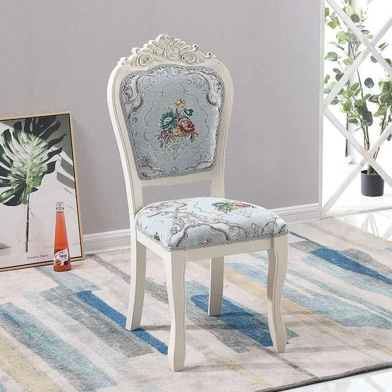 European Style Upholstered Fabric Dining Chair With Backrest