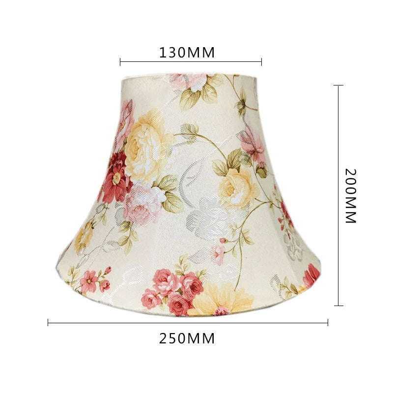 Vintage Floral Lampshade With Bead Trim For Nordic Home Decor