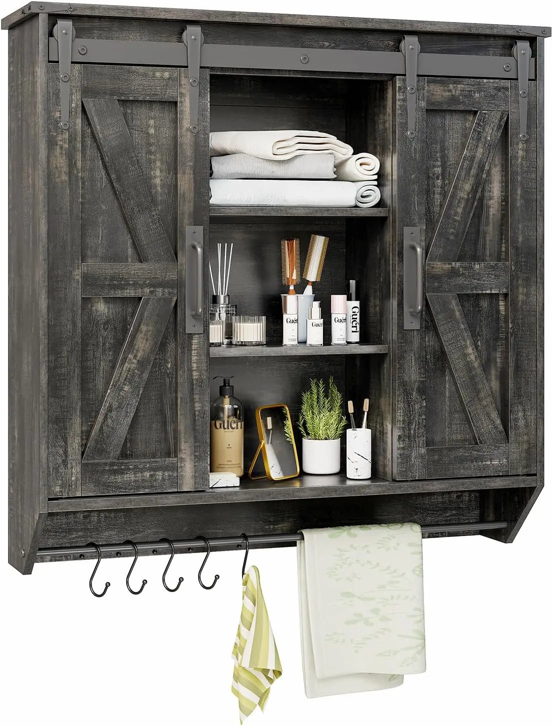 Farmhouse Medicine Cabinet With Sliding Barn Doors