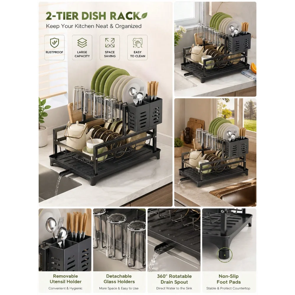 Stainless Steel Dish Drying Rack For Kitchen Countertop