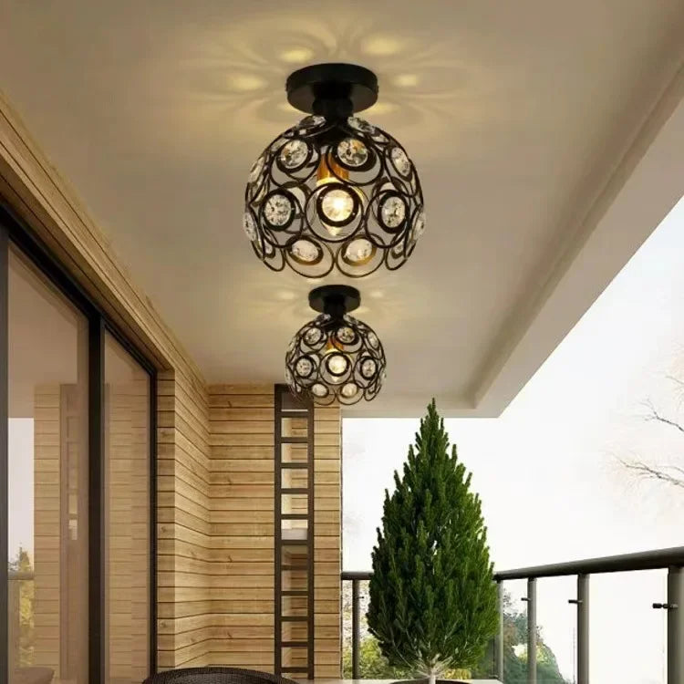 Dia 20cm Iron art Ceiling lamp Scattered light Romantic atmosphere European style Indoor lighting E27 AC 220V Art Decoration