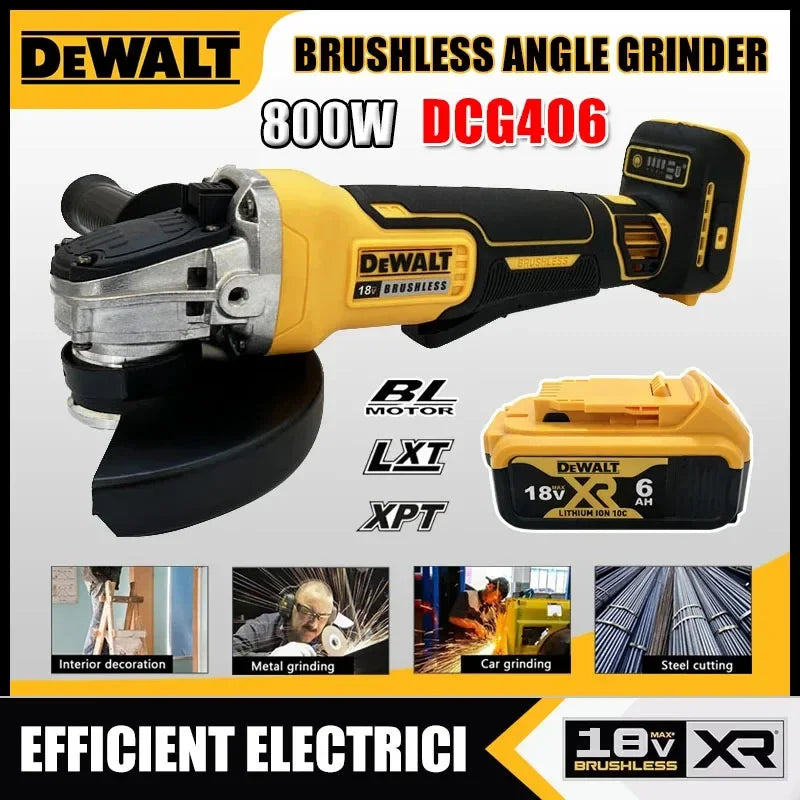 Dewalt DCG406 125MM Brushless Angle Grinder 9000RPM Cordless Cutting Machine Impact Polisher Machine 18V Rechargeable Power Tool