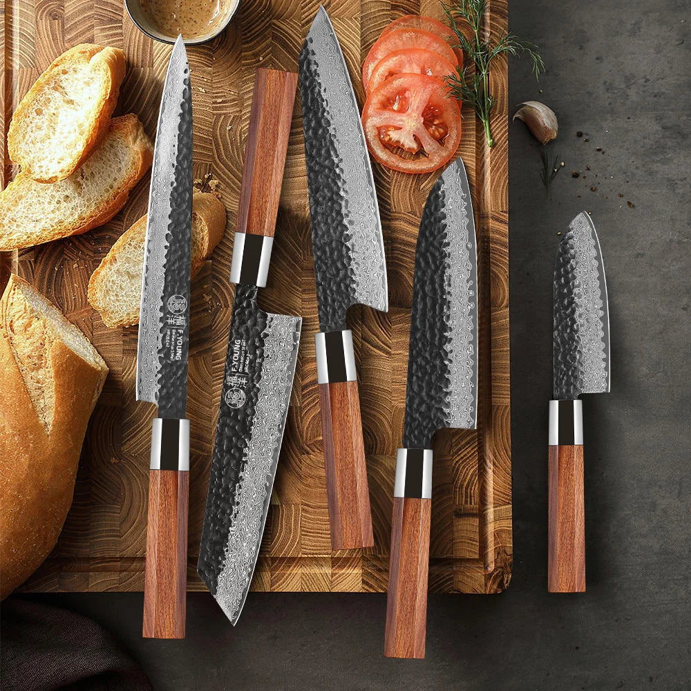 F.YOUNG Professional Kitchen Knives Damascus Steel Japanese Chef Knife Slicing Sashimi Utility Handmade Cooking Kitchen Utensils