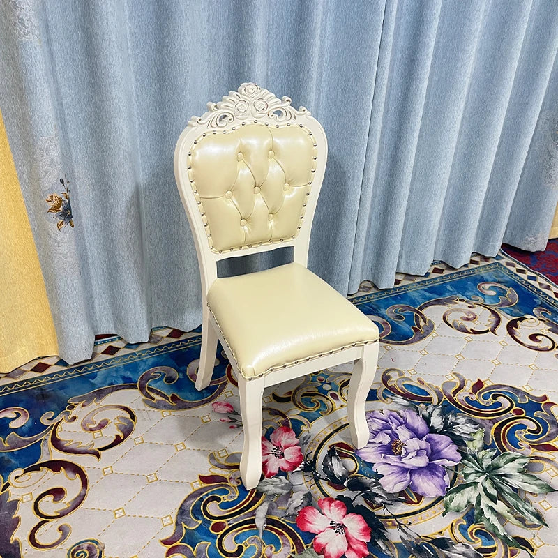 European Style Upholstered Fabric Dining Chair With Backrest