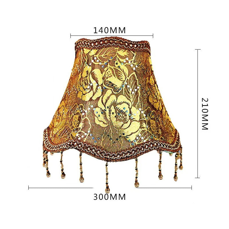 Vintage Floral Lampshade With Bead Trim For Nordic Home Decor