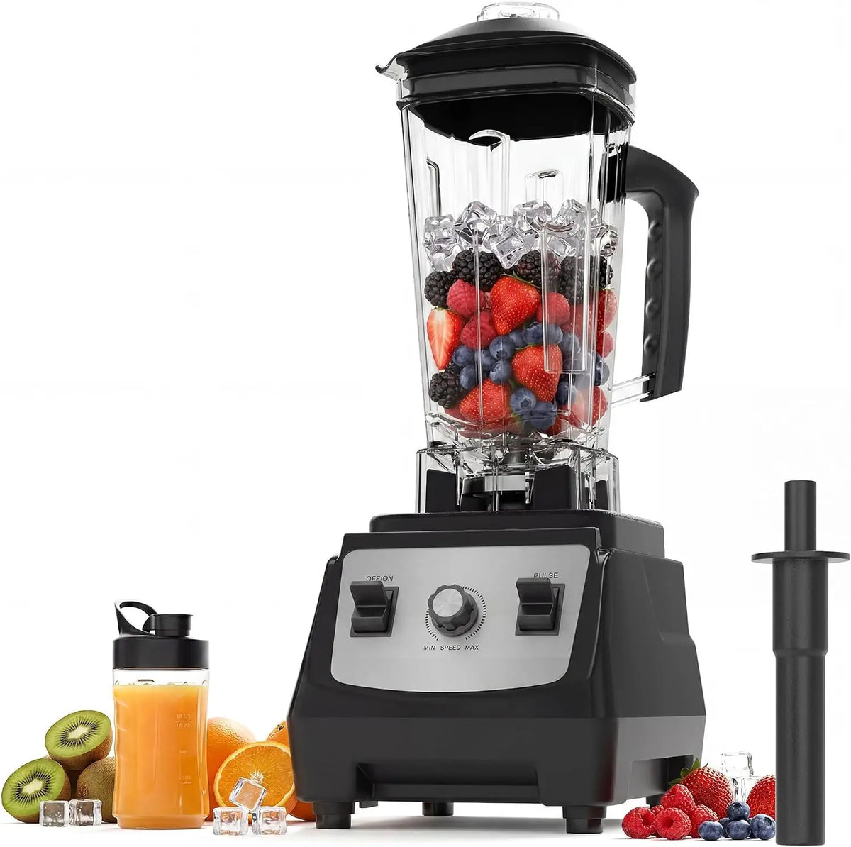 Tacleekii Commercial Blender With Pulse Function For Smoothies And Ice