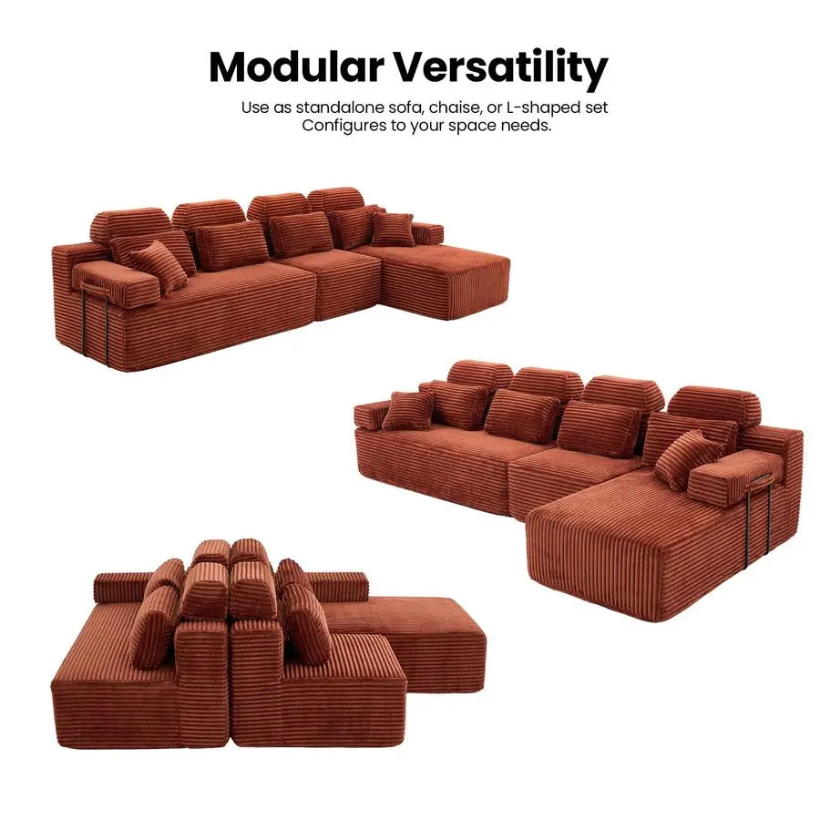 MBVM L Shaped Sectional Sofa With Reversible Chaise