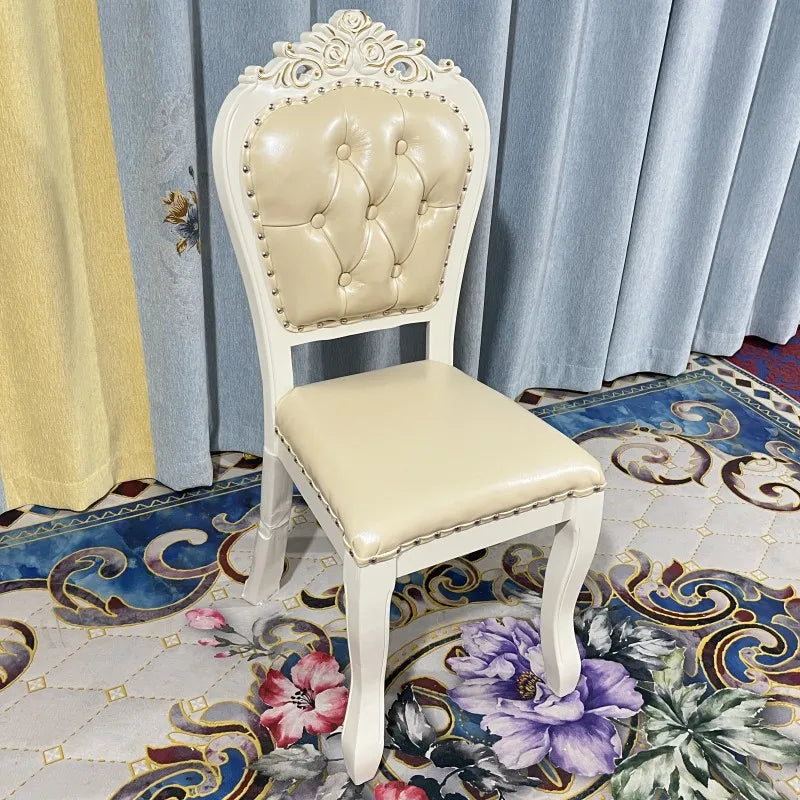 European Style Upholstered Fabric Dining Chair With Backrest