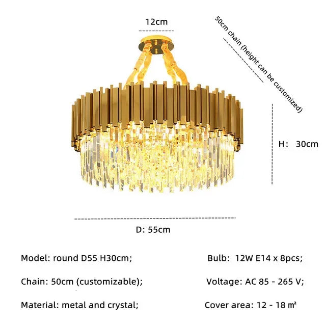 Jiankexing Modern Crystal LED Chandelier For Living Room Dining Bedroom