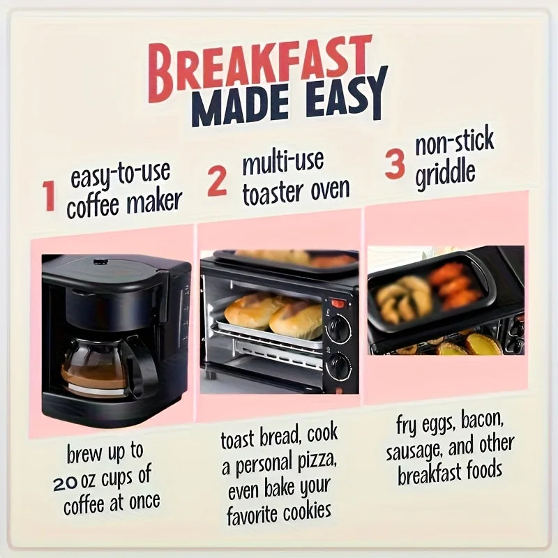 Three In One Breakfast Maker For Coffee, Toast And Eggs