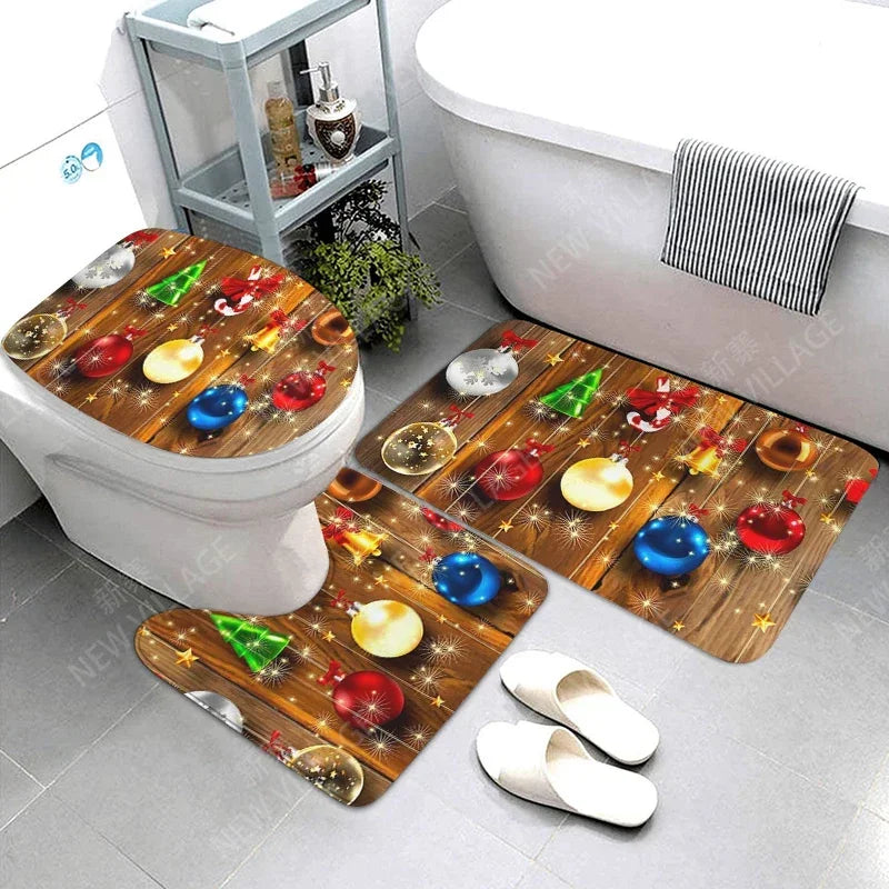 Modern Suede 3Pc Bathroom Mat Set Anti Slip Rug Eco-Friendly