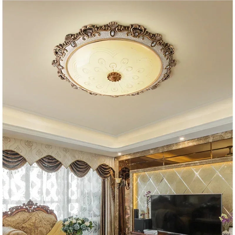 GemSpark European Style Ceiling Lamp With LED Resin Fixture