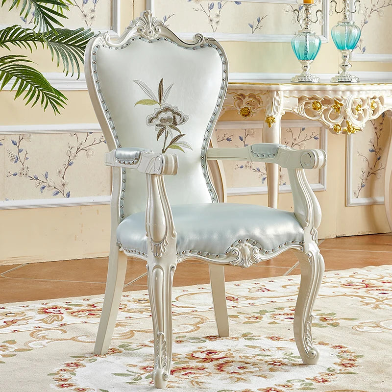 DUTRIEUX European Solid Wood Dining Chair Princess Lazy Throne