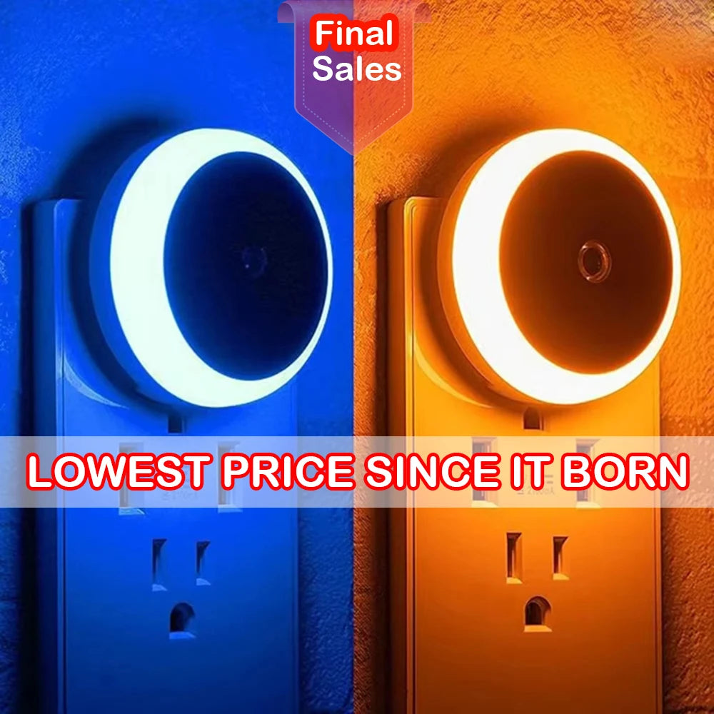 LED Night Light Plug in Dusk To Dawn Smart Sensor Auto Dim Into Wall Night Lamp for Bathroom Hallway Kitchen Stairway Bedroom