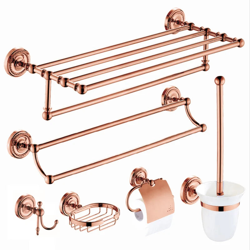 HOTAAN Solid Brass Bathroom Accessories Set Robe Hook Towel Bar