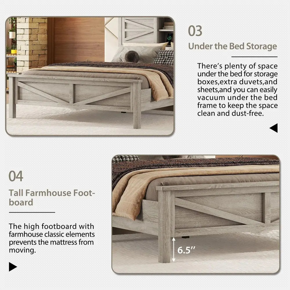 Bedroom Set With Platform Bed Nightstand And Six Drawer Storage