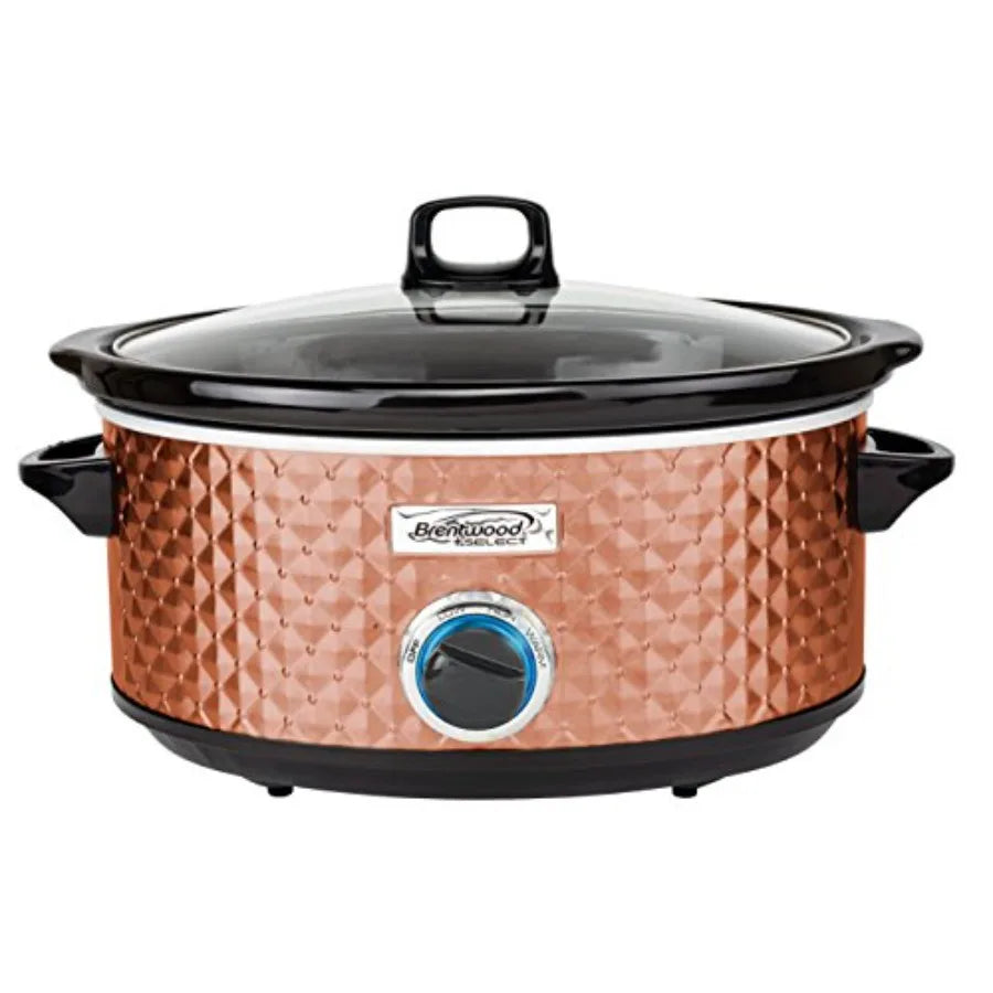 SHXI Slow Cooker Copper Exterior Black Interior For Stews