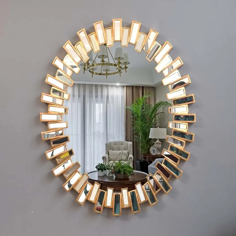 Gold Oval Bathroom Mirror Vanity For European Style Wall Decor