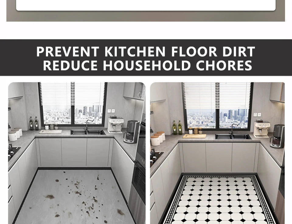 Facaishu Kitchen Floor Mat Waterproof Non Slip Oil Proof Rug