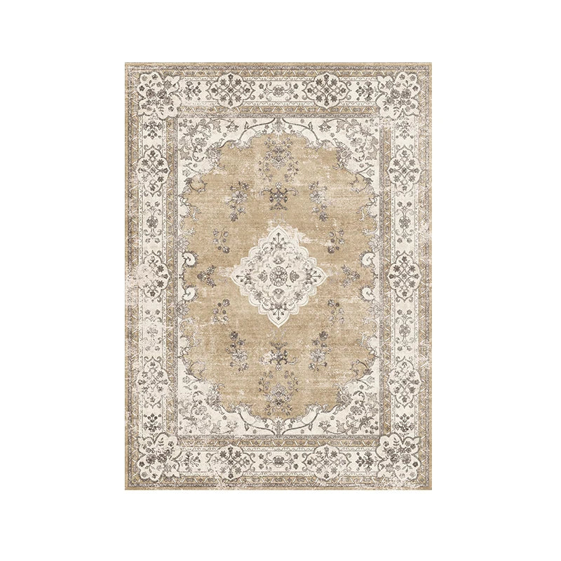 American Retro Plush Living Room Rug Soft Bedroom Carpet Washable