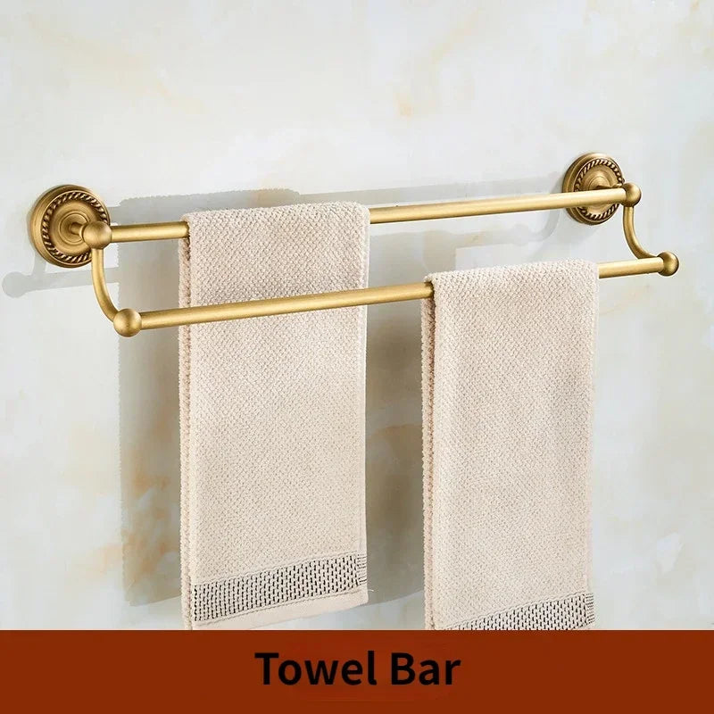Brass Bath Accessories Set Towel Bar Towel Ring Paper Holder