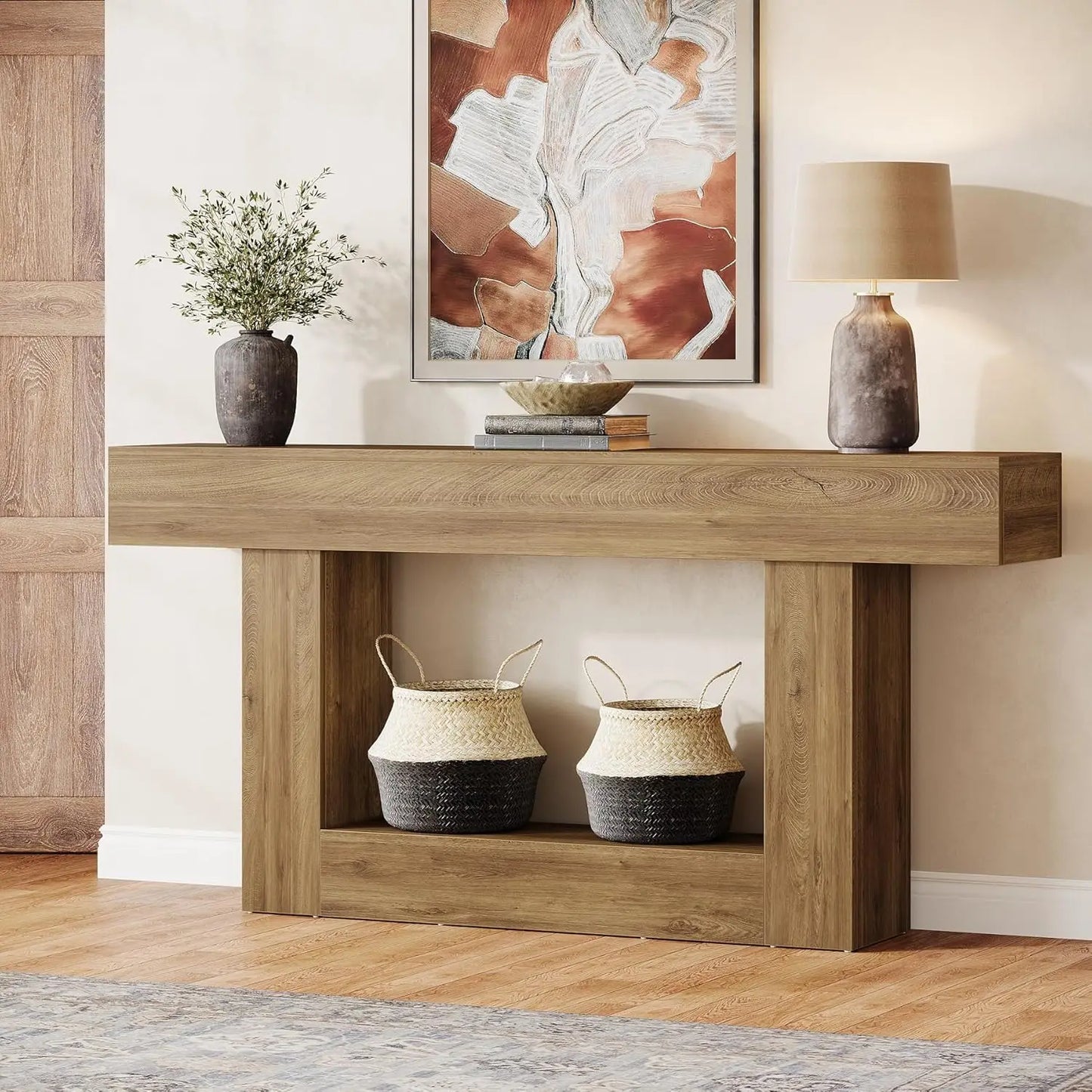 Tribesigns Farmhouse Console Table With U Shaped Base Entryway