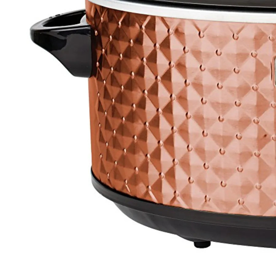 SHXI Slow Cooker Copper Exterior Black Interior For Stews