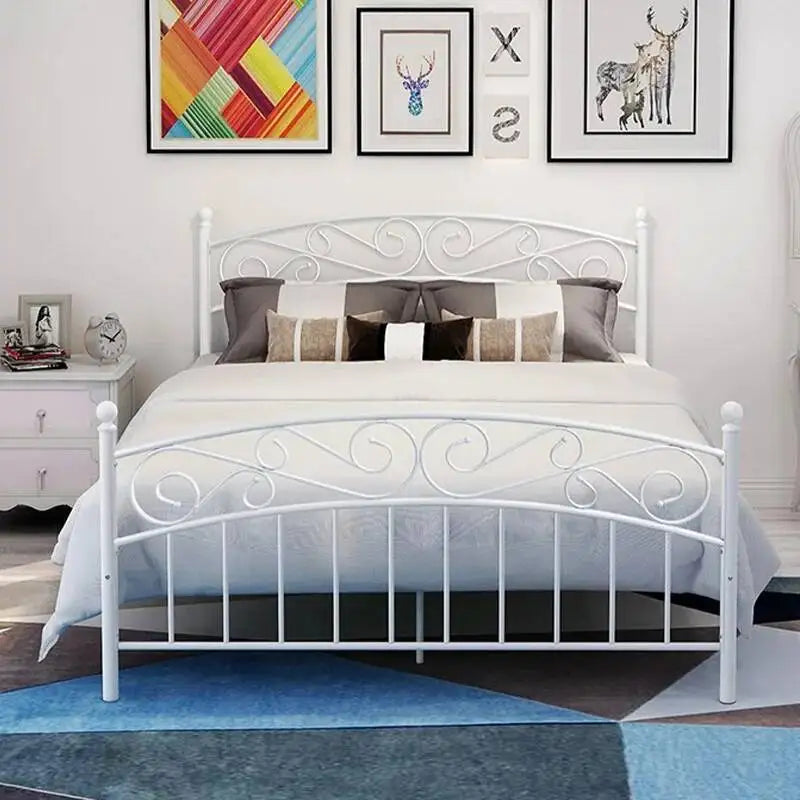 Elegant Simple Metal Bed Frame for Bedroom Guest Room Bedstead Modern Nordic Iron Mattress Pallet 1/1.5m Home Durable Bed Bases