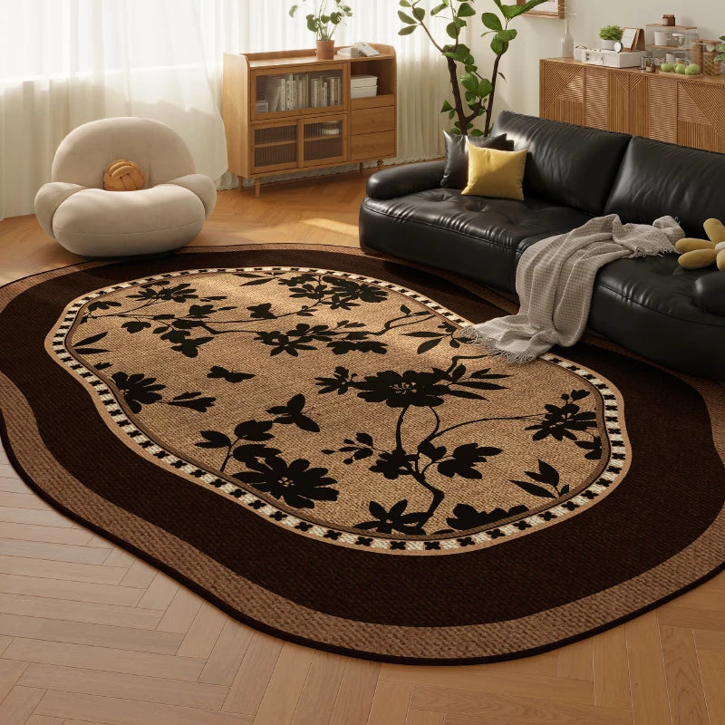 Retro Style Plush Rug For Living Room And Bedroom Decor