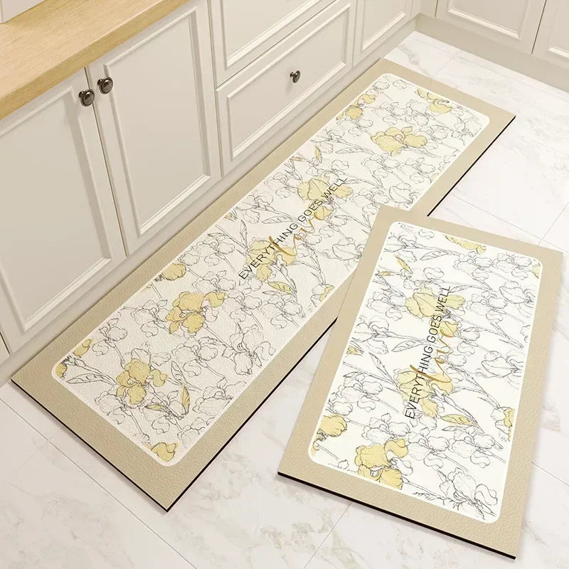 Facaishu PVC Kitchen Mat Non Slip Waterproof Rug Oil Proof