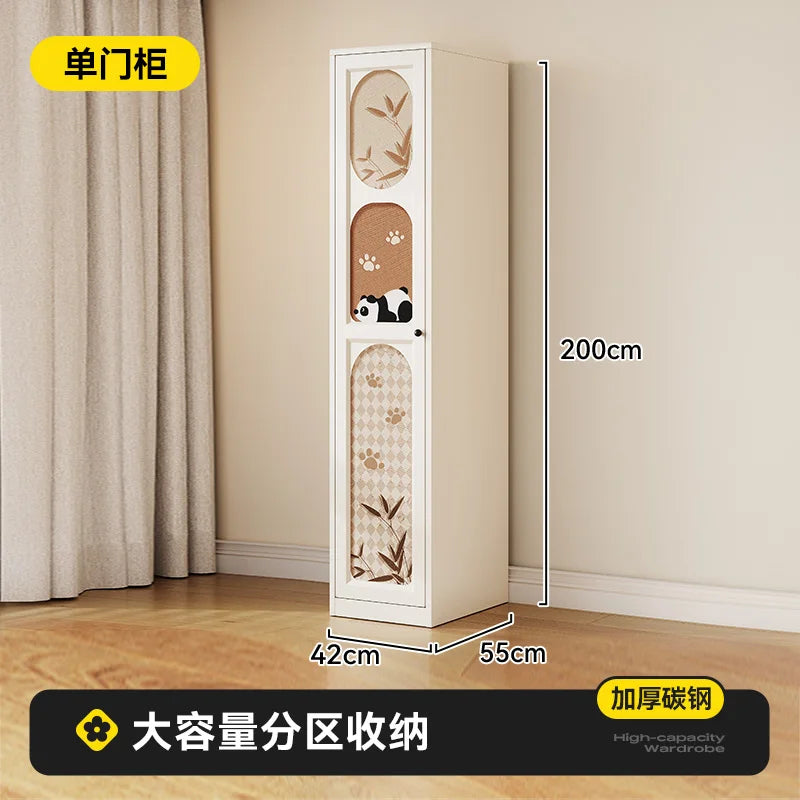 DUTRIEUX Wooden Kids Wardrobe Organizer With Fabric Storage