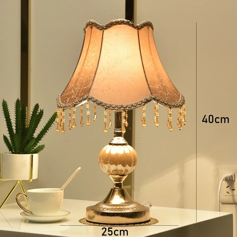 Claeted European Style Table Lamp Touch Bedside Modern Decor Light