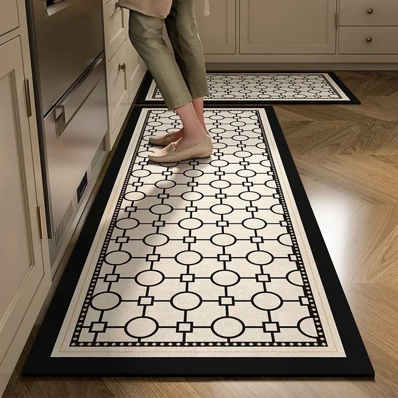Facaishu Kitchen Floor Mat Absorbent Non Slip PVC Backed Rug