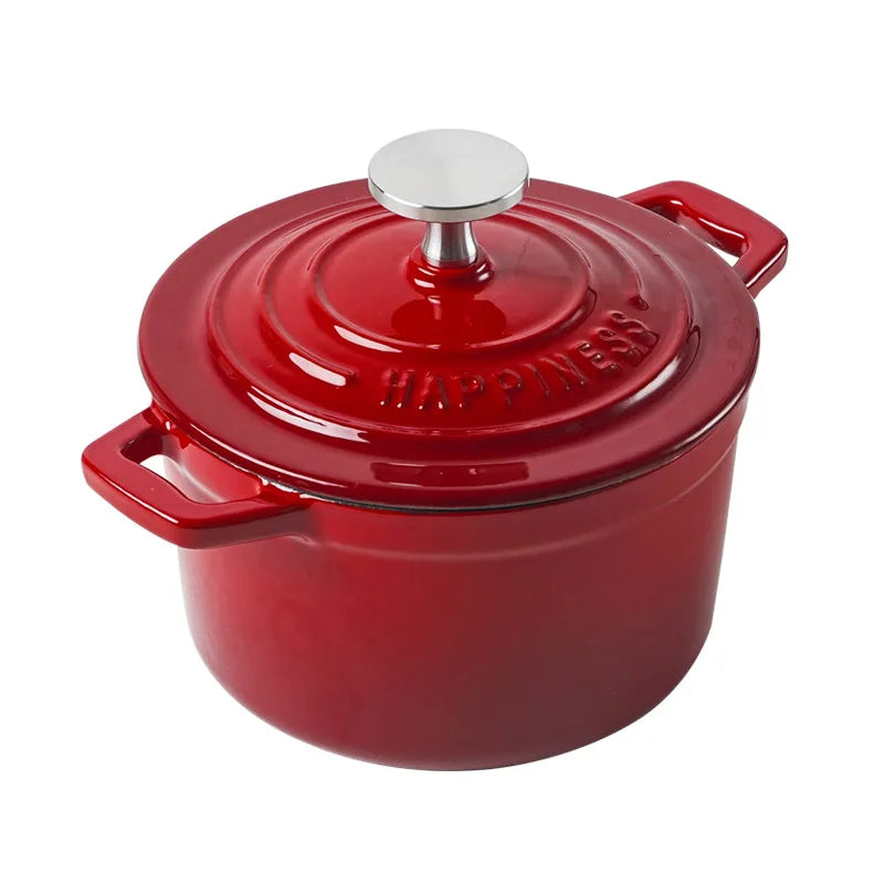 Physically Non-Stick Mini Stew Pot, Enameled Cast Iron Small Milk Pan, All Stove Compatible Soup Casserole Slow Cooker