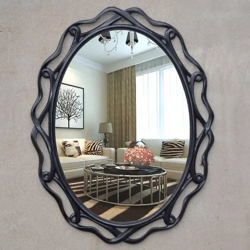 Oval Copper Wall Mirror, European American Style, Waterproof