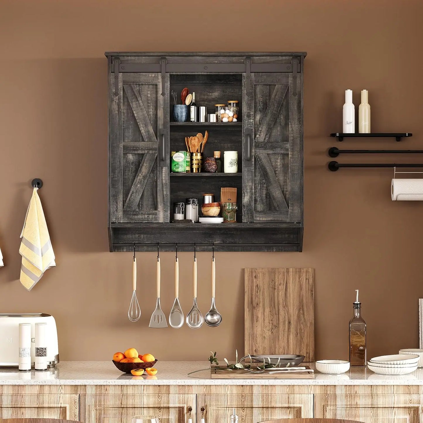 Farmhouse Medicine Cabinet With Sliding Barn Doors