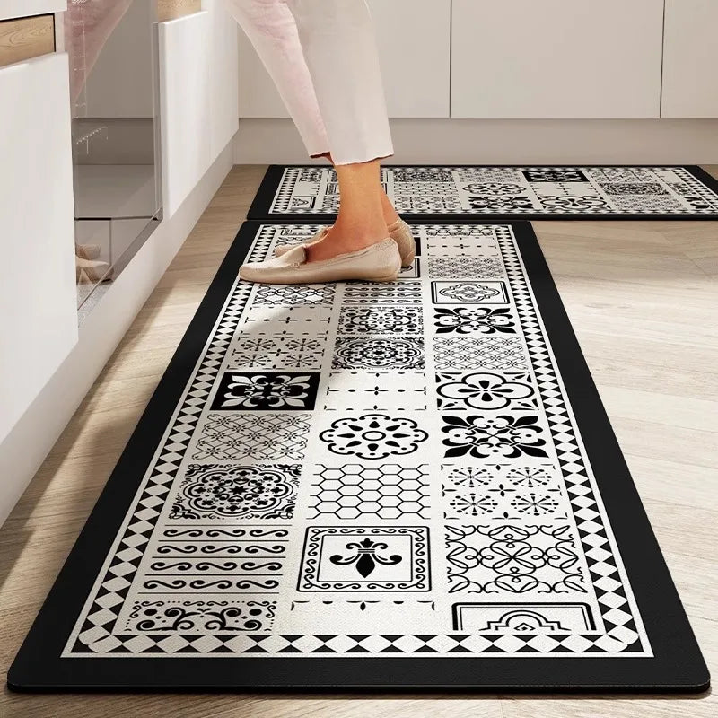 Facaishu Kitchen PVC Leather Anti Slip Waterproof Floor Mat