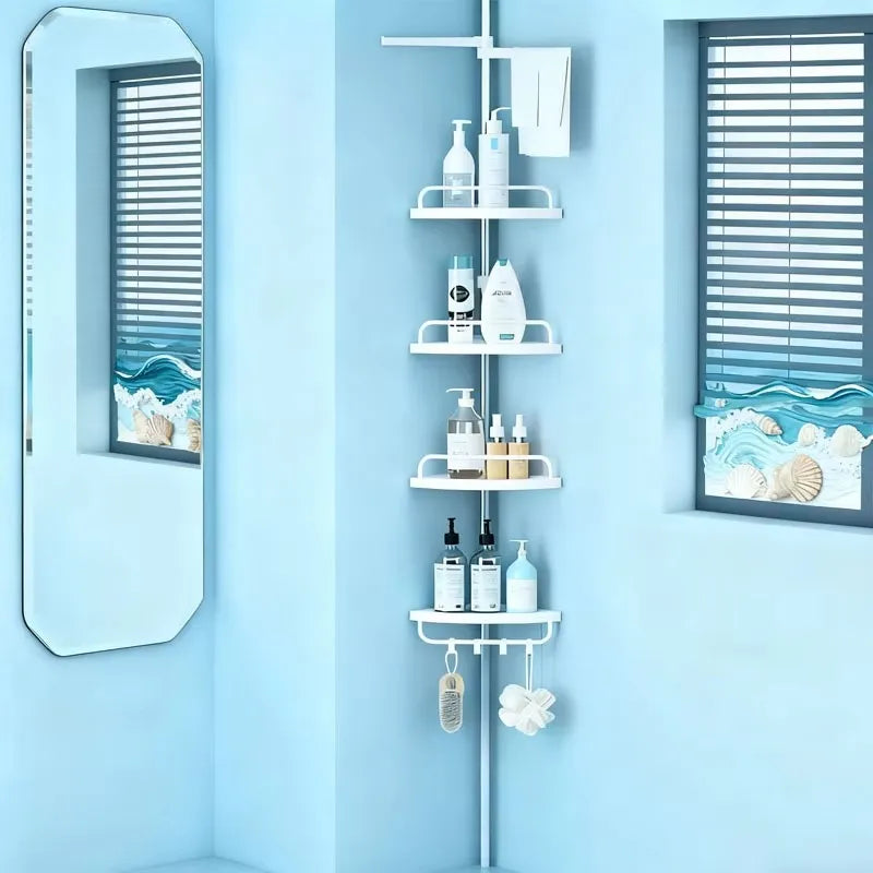 1 piece corner shower bar - shower bar organizer, floor standing shower towel rack corner waterproof, suitable for bedrooms