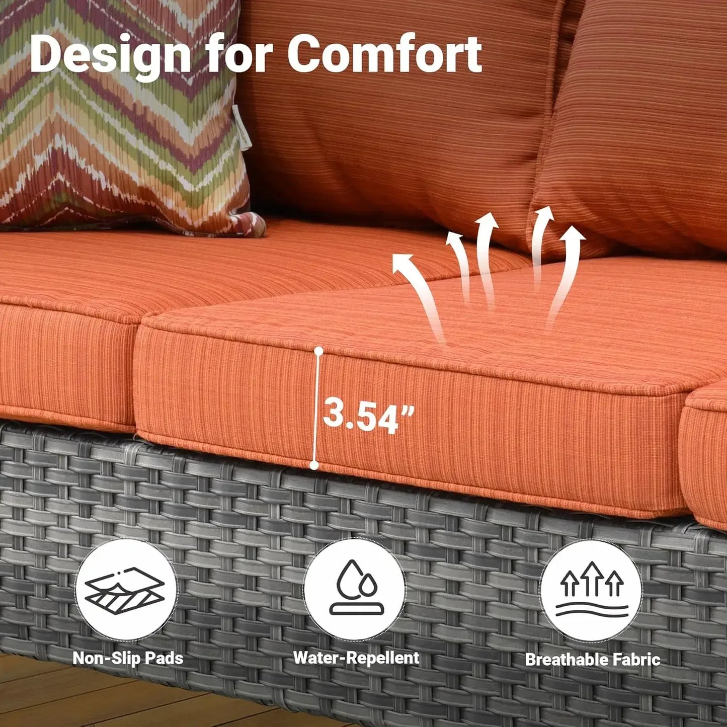Patio Furniture Set Outdoor Wicker Sofa Couch All Weather