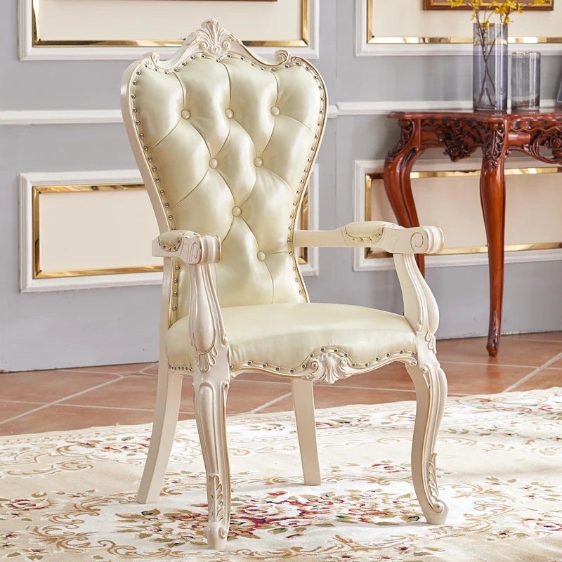 DUTRIEUX European Solid Wood Dining Chair Princess Lazy Throne