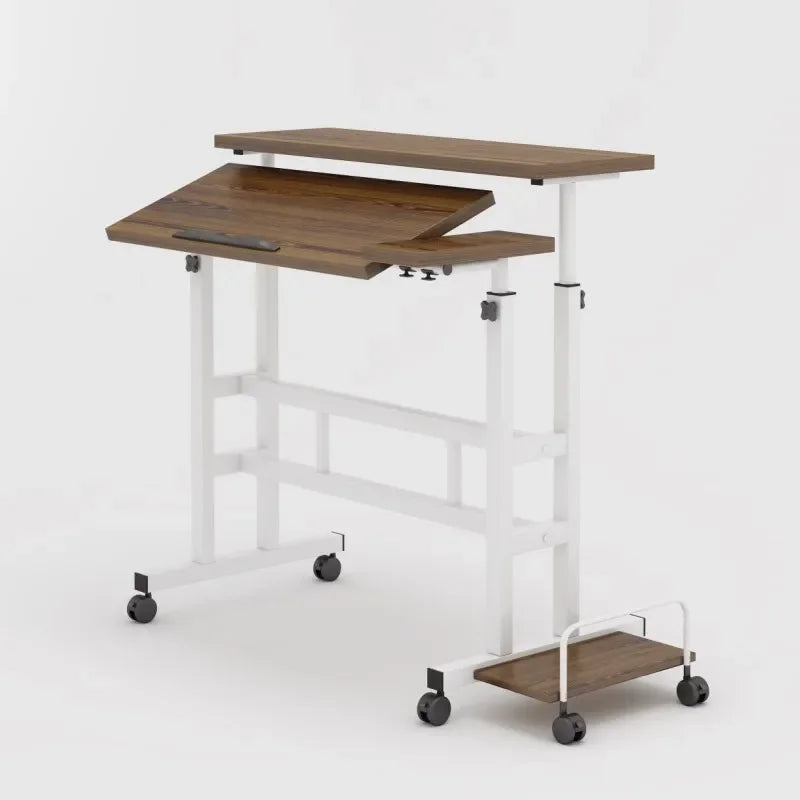 Modern Simple desk Standing lifting table Notebook computer table Workbench Movable folding walker table Durable