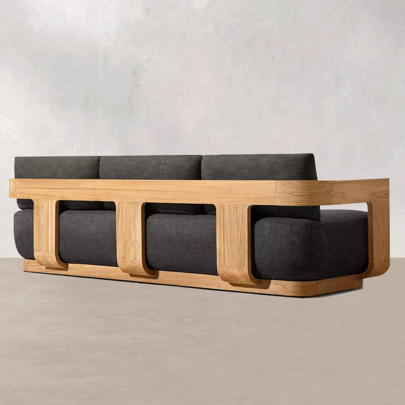 Sofas, solid teak outdoor furniture, factory direct sales, suitable for gardens, courtyards, parks and hotels; high-end sofas