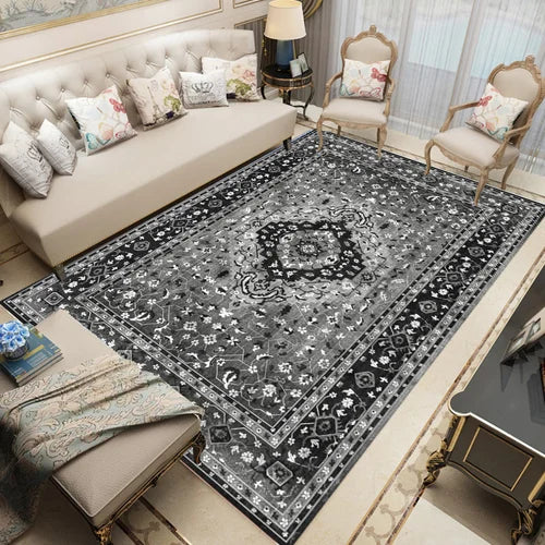 Geometric Persian Style Area Rug For Living Room And Bedroom Polyester Carpet
