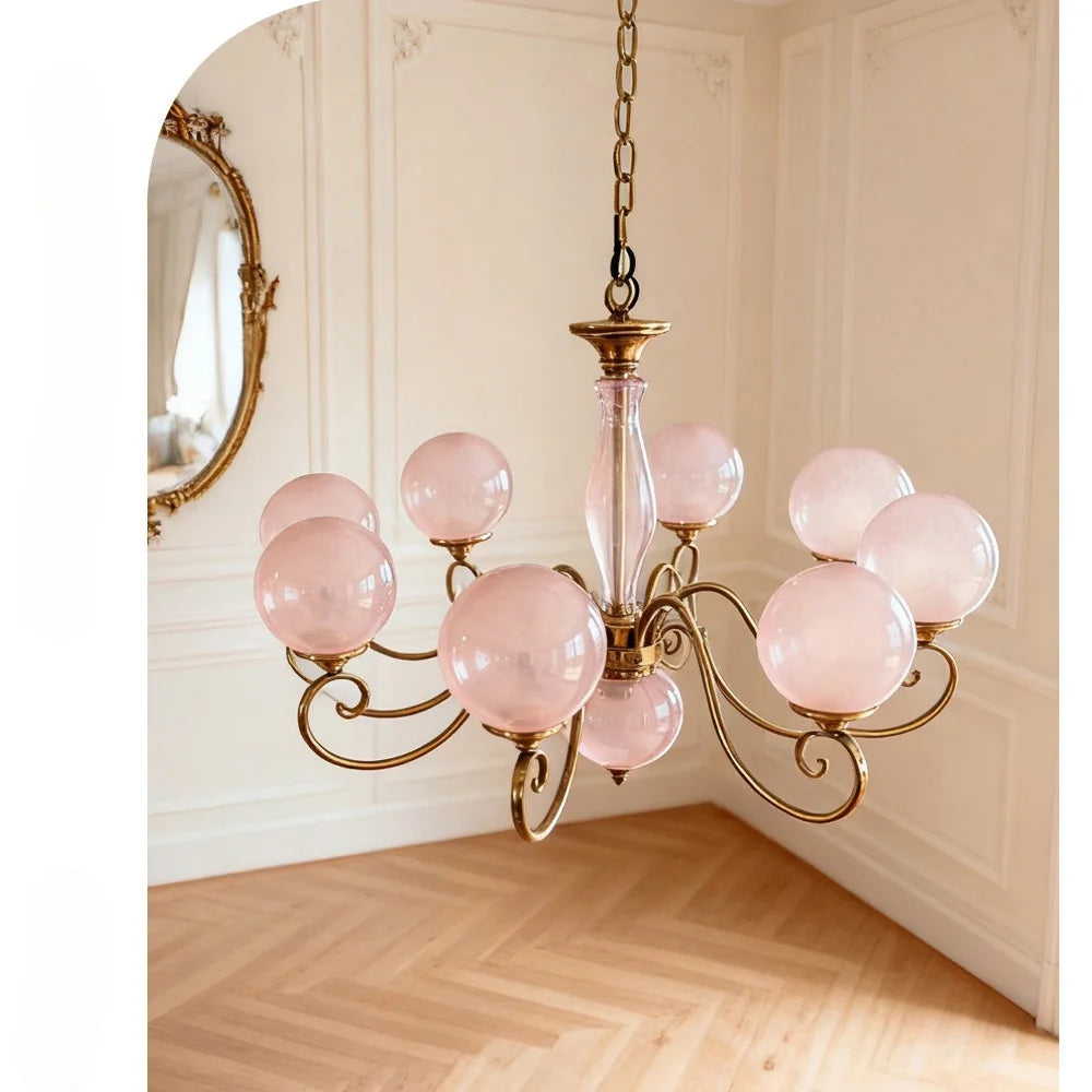 American Wrought Iron Led Pendant Light Glass Home Decoration Living Room Dining Room Pendant Light Bedroom Lighting Fixtures