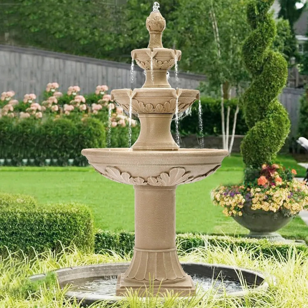 Italian Outdoor Water Fountain For Garden Decor Cascading Resin Floor
