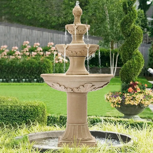 Italian Outdoor Water Fountain For Garden Decor Cascading Resin Floor