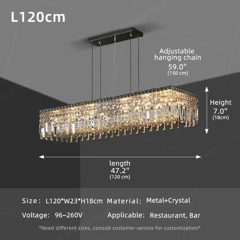 Pendant Lamp for Kitchen Over the Table Nordic Luxury Dining Room Crystal Chandelier Indoor Kitchen Island Crystal Hanging Lamp
