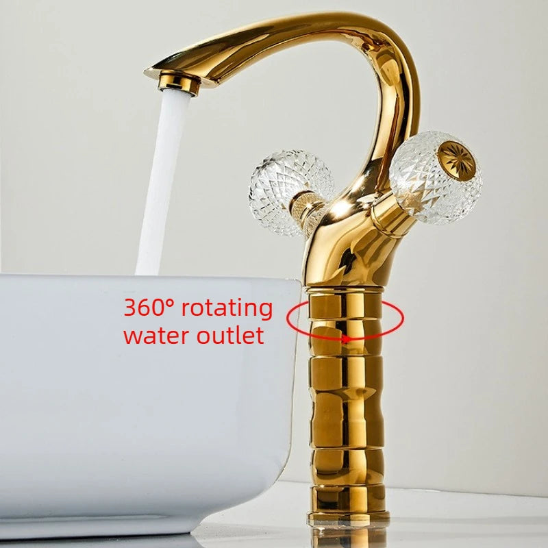Smvp Golden Bathroom Washbasin Faucet Modern Multifunctional Hot Cold Mixer
