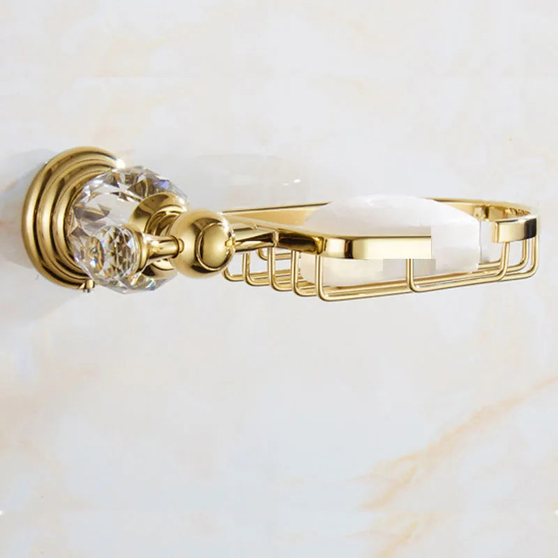HOBHE Crystal Stainless Steel Soap Dish Holder For Bathroom