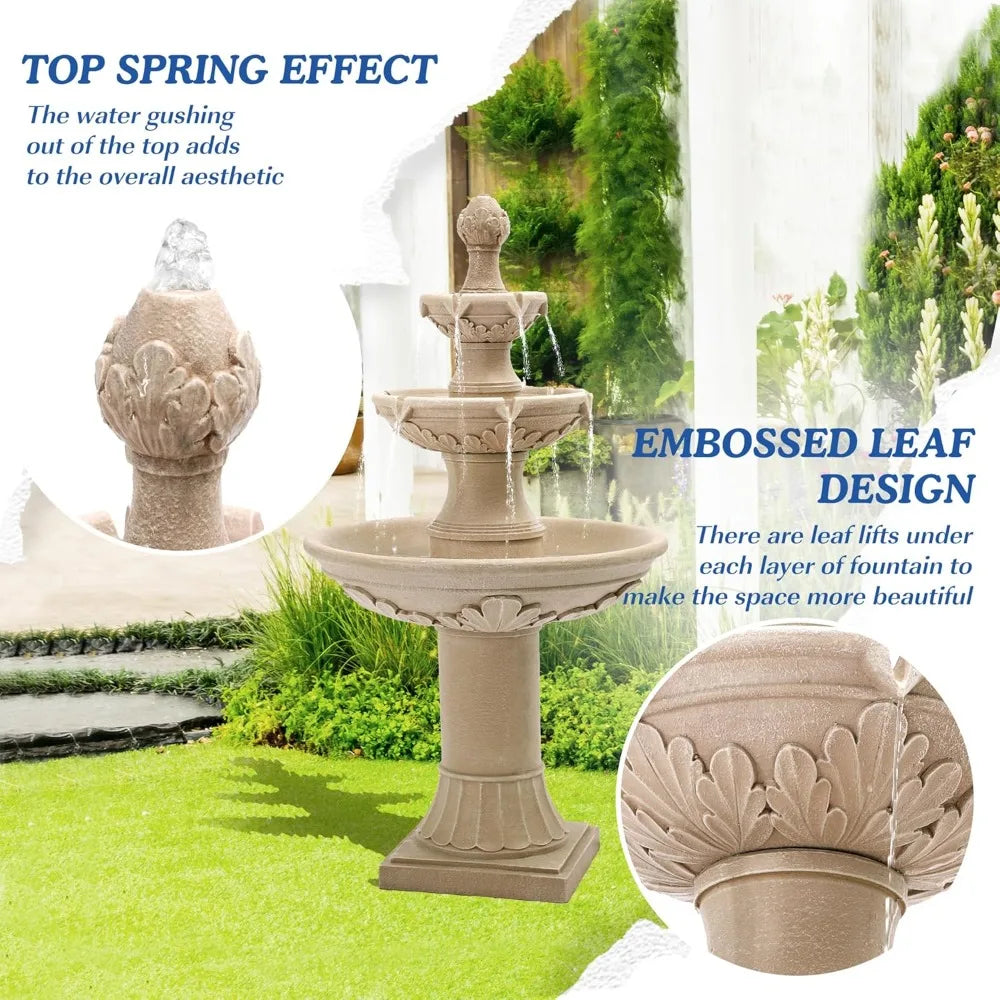 Italian Outdoor Water Fountain For Garden Decor Cascading Resin Floor